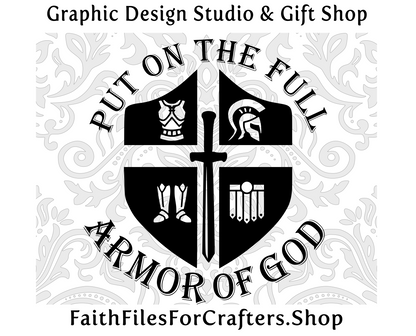 Armor of God Svg, Belt of Truth Svg, Sword of the Spirit svg, Shoes of Peace Svg, Shield of Faith Svg, Helmet of Salvation Svg, Ephesians 6:11 Svg