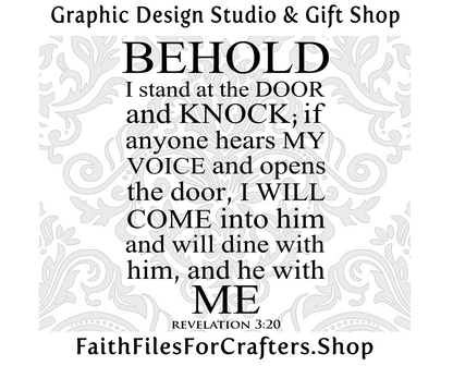 Behold I Stand At The Door And Knock Svg, Revelation Svg,Christian Print Svg,Christian Svg,Christian Sublimation Svg,Christian Mission Svg