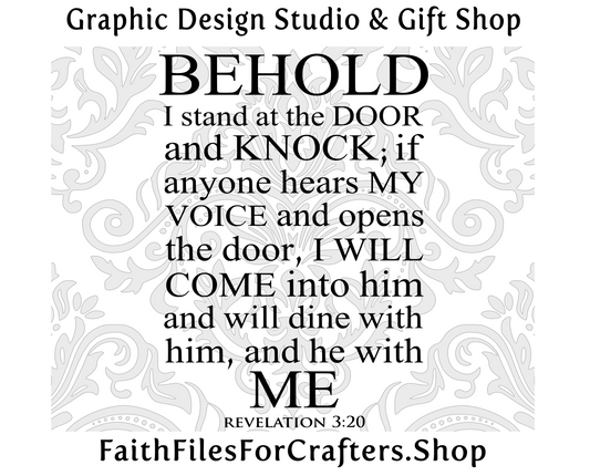 Behold I Stand At The Door And Knock Svg, Revelation Svg,Christian Print Svg,Christian Svg,Christian Sublimation Svg,Christian Mission Svg