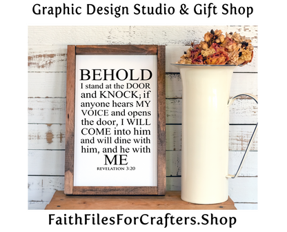 Behold I Stand At The Door And Knock Svg, Revelation Svg,Christian Print Svg,Christian Svg,Christian Sublimation Svg,Christian Mission Svg