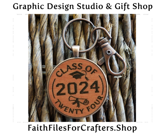 Class Of 2024 Laser Engraved Key Chain