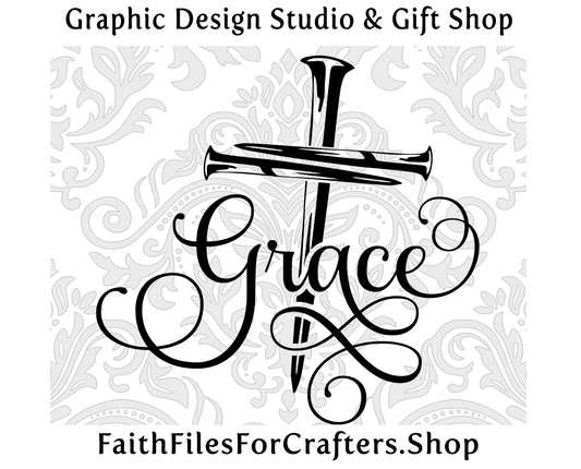 Grace Svg, Cross Nails Svg, Grace shirt Svg, Cross Shirt Svg, Grace Sublimation Svg, Cross Nails Sublimation Svg, Christian Shirt Svg