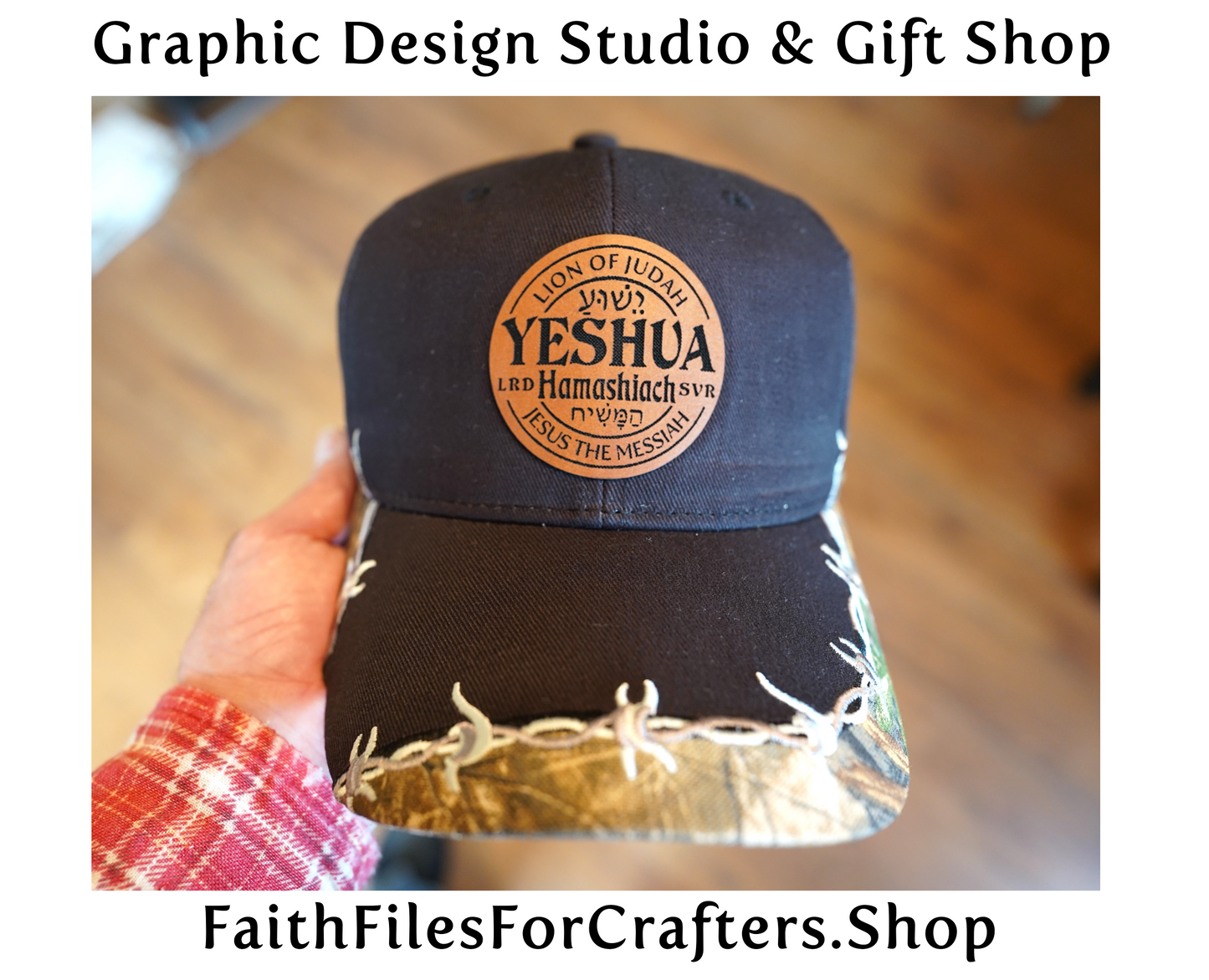 REALTREE Camo Laser Engraved Hydbond Leatherette Patch Trucker Hat, Yeshua Hamashiach Hat,Man Of Faith Hat,YAHWEH Hat,Iron Sharpens Iron Hat