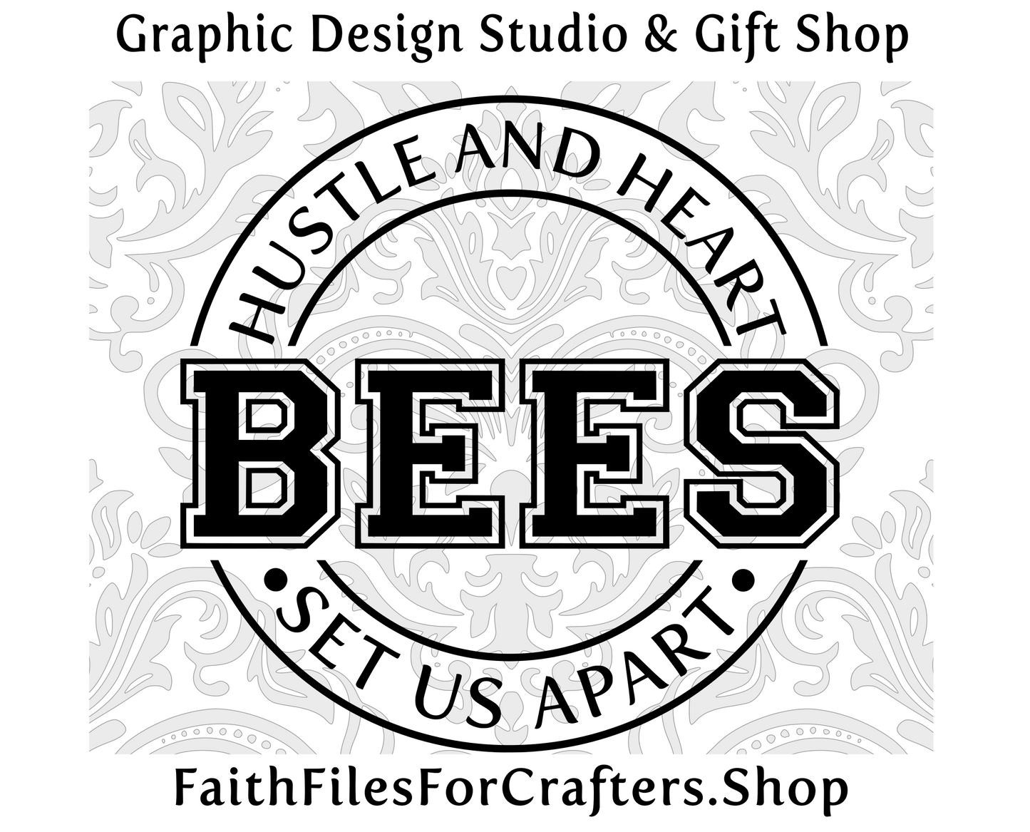 Bees Svg, Bees Shirt Svg, Hustle and Heart Set Us Apart Svg, Bees Sublimation Png, Bees Team Svg, Bees Hat Svg