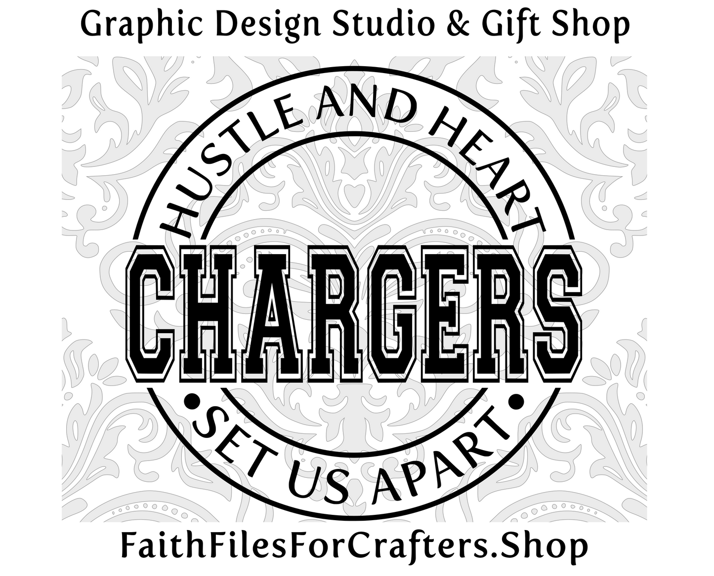 Chargers Svg, Chargers Shirt Svg, Hustle and Heart Set Us Apart Svg, Chargers Sublimation Png, Chargers Team Svg, Chargers Hat Svg