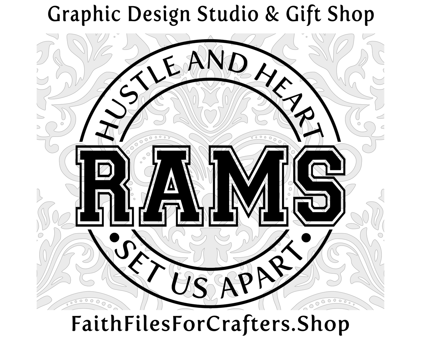 Rams Svg, Rams Shirt Svg, Hustle and Heart Set Us Apart Svg, Rams Sublimation Png, Rams Team Svg, Rams Hat Svg