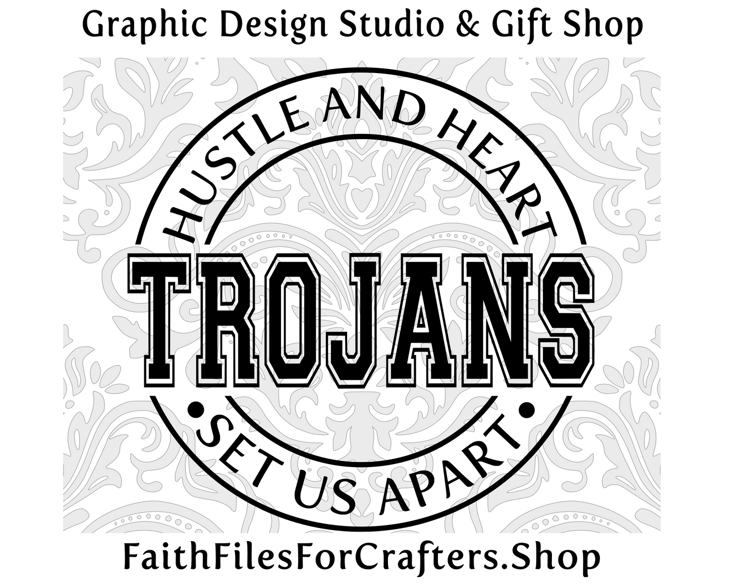 Trojans Svg, Trojans Shirt Svg, Hustle and Heart Set Us Apart Svg, Trojans Sublimation Png, Trojans Team Svg, Trojans Hat Svg