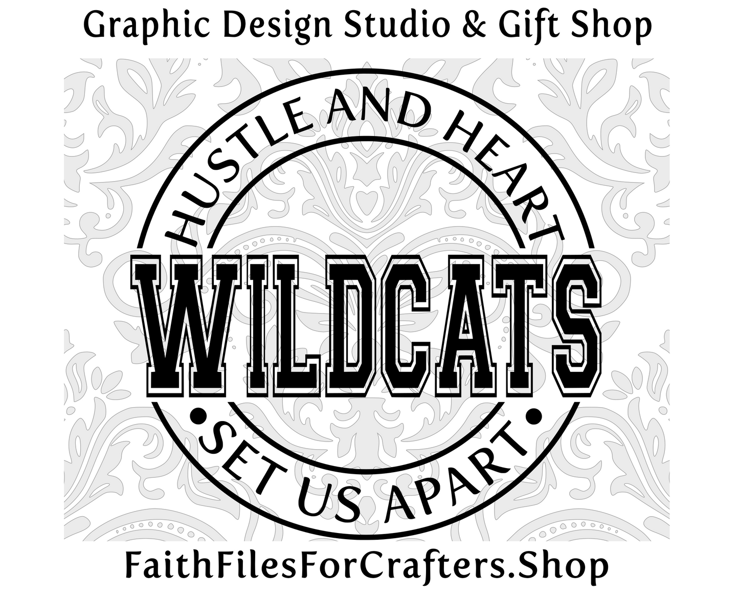 Wildcats Svg, Wildcats  Shirt Svg, Hustle and Heart Set Us Apart Svg, Wildcats Sublimation Png, Wildcats Team Svg, Wildcats Hat Svg