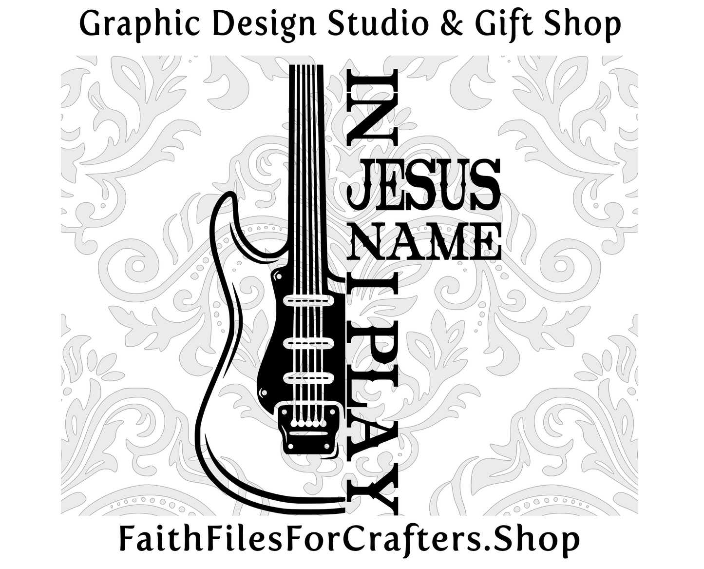 In Jesus Name I Play Electric Bass Guitar Svg, Raise A Hallelujah Svg, Praise The Lord Svg, Church Worship Team Svg, Christian Worship Svg,