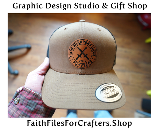 Iron Sharpens Iron Laser Engraved Hydbond Leatherette Patch Trucker Hat