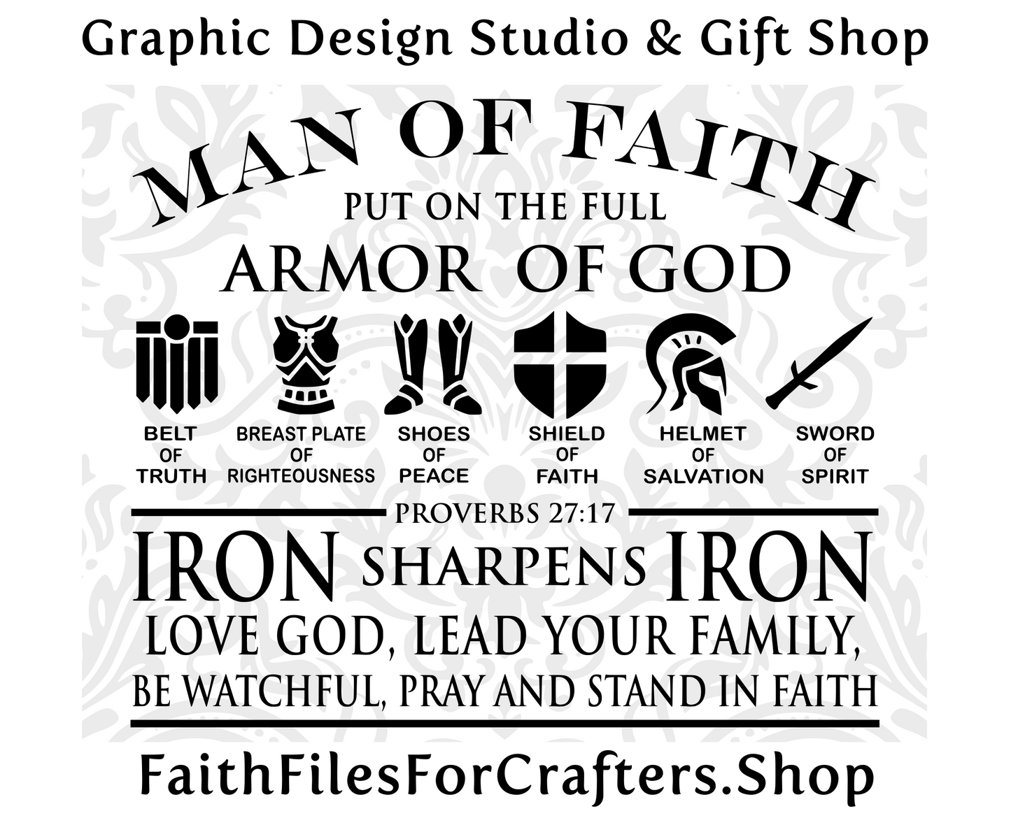 Armor of God Svg, Man Of Faith Svg, Iron sharpens Iron Svg,