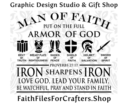 Armor of God Svg, Man Of Faith Svg, Iron sharpens Iron Svg,