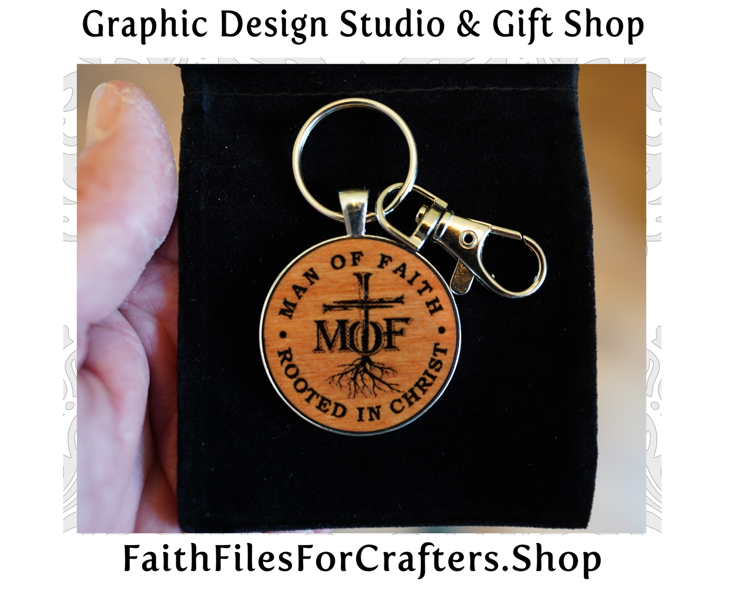 Man Of Faith Rooted In Christ Laser Engraved Key Chain