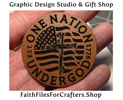 One Nation Under God Laser Engraved Hydbond Leatherette Patch Trucker Hat