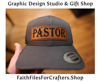 Pastor Laser Engraved Hydbond Leatherette Patch Trucker Hat