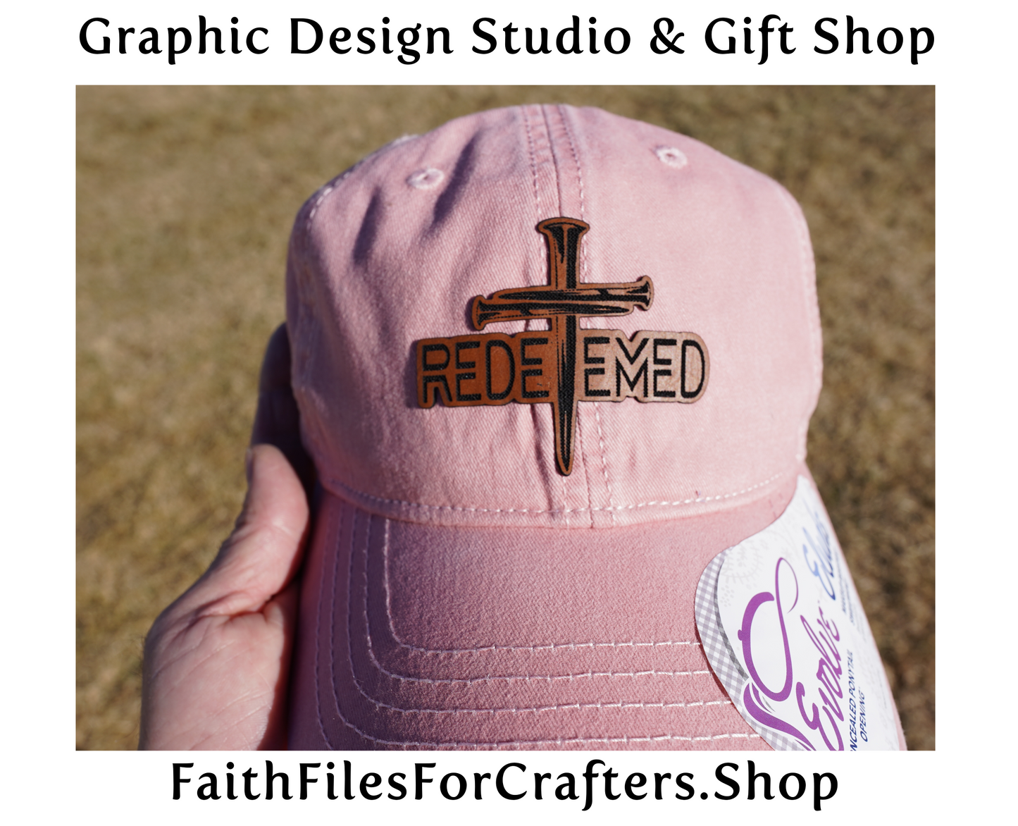 Redeemed Laser Engraved Hydbond Leatherette Patch Hat, Christian Hat, Infinity Her Ponytail Hat, Infintiy Her Ponytail Cap, Ponytail Hat