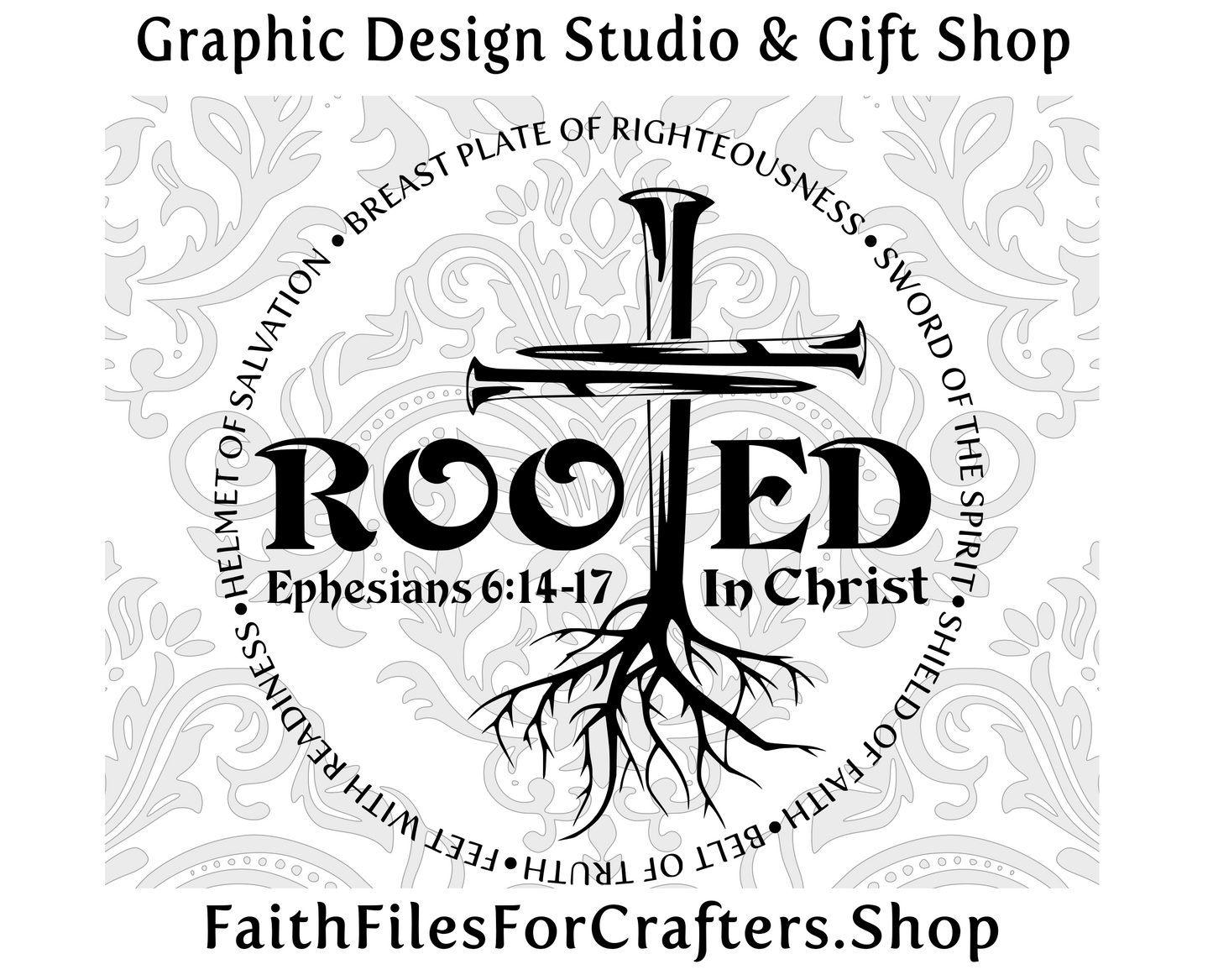 Rooted In Christ Svg, Armor Of God Svg, Ephesians 6:14-17 Svg, Cross Nails Svg, Full armor of God Svg, Christian Svg, Christian Shirt Svg