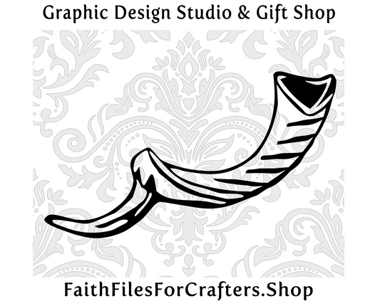 Shofar Designed By Faith Files For Crafters Svg,,Shofar Svg, Shofar Shirt Svg, Shofar Sublimation Svg,  Christian Svg, Christian Shirt Svg