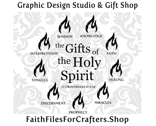 The Gifts Of The Holy Spirit Svg, Spiritual Gifts Svg, 1 Corinthians 12:8-10 Svg, Christian Svg, Church Ministry Svg, Bible Verse Svg,