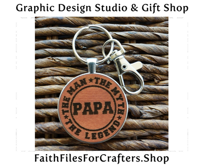 The Man The Myth The Legend Papa Laser Engraved Key Chain