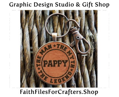 The Man The Myth The Legend Pappy Laser Engraved Key Chain