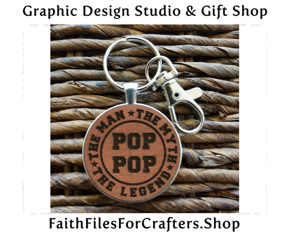 The Man The Myth The Legend Pop Pop Laser Engraved Key Chain