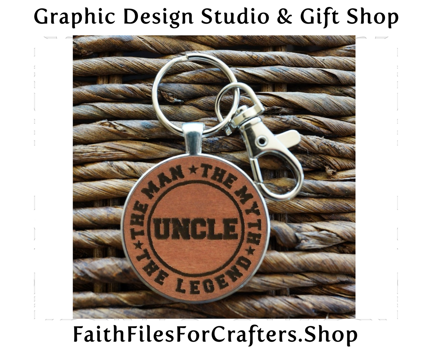 The Man The Myth The Legend Uncle Laser Engraved Key Chain