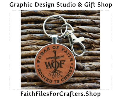 Woman Of Faith Rooted In Christ Laser Engraved Key Chain