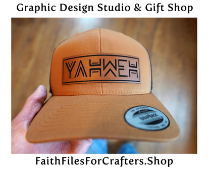 YAHWEH Laser Engraved Hydbond Leatherette Patch Trucker Hat