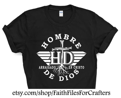 Hombre De Dios Svg, Hombre De Dios Arraigado En Cristo Svg, Hombre De Fe Svg, Man Of God Svg, Rooted In Christ Svg, Camisa Cristiana Svg