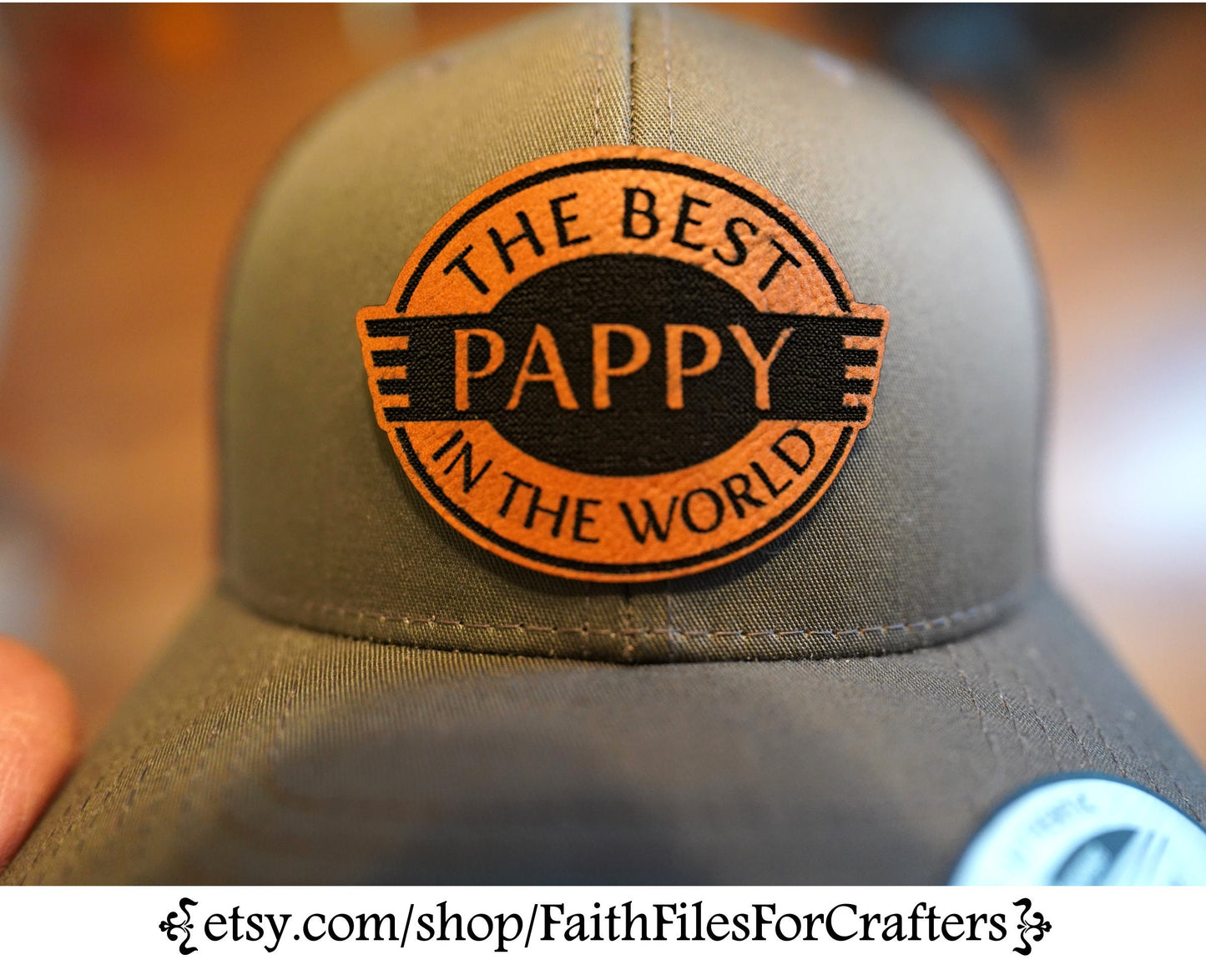 The Best Pappy In The World Laser Engraved Hydbond Leatherette Patch Trucker Hat