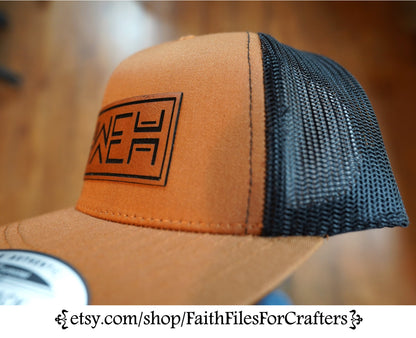 YAHWEH Laser Engraved Hydbond Leatherette Patch Trucker Hat