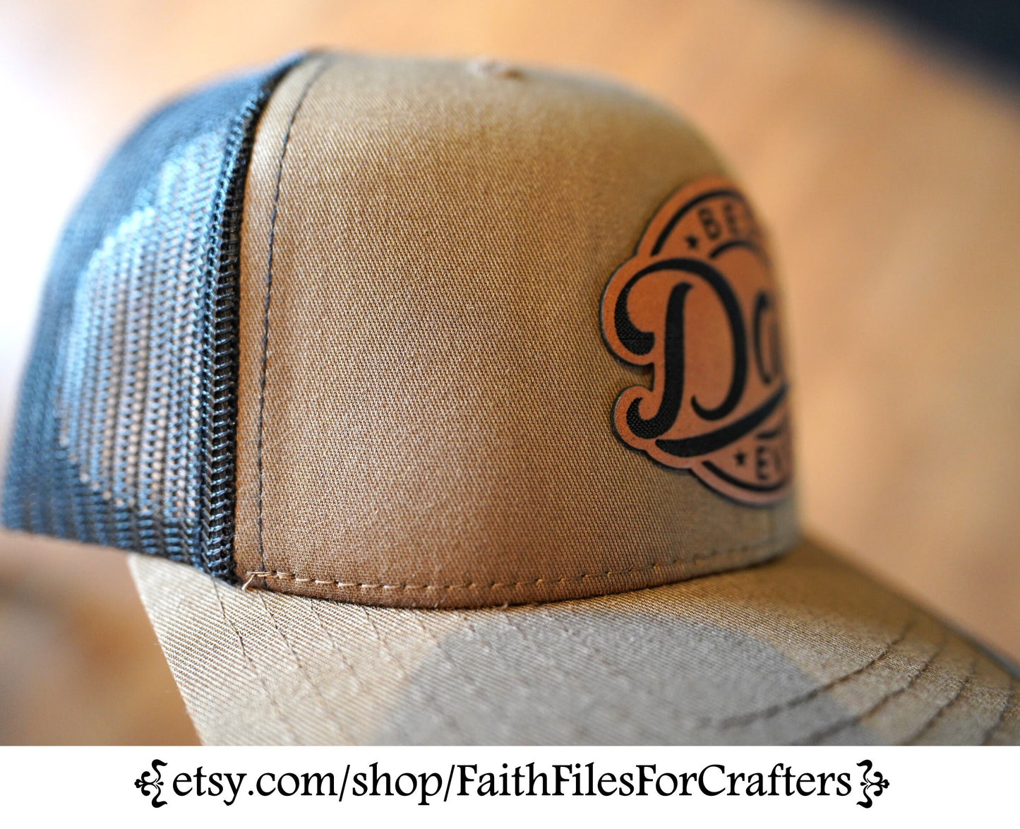 Best Dad Ever Laser Engraved Hydbond Leatherette Patch Trucker Hat